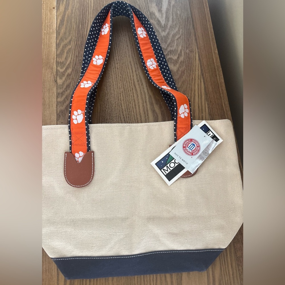 NOS Clemson University Tigers Canvas Shoulder Bag Tote Vintage
